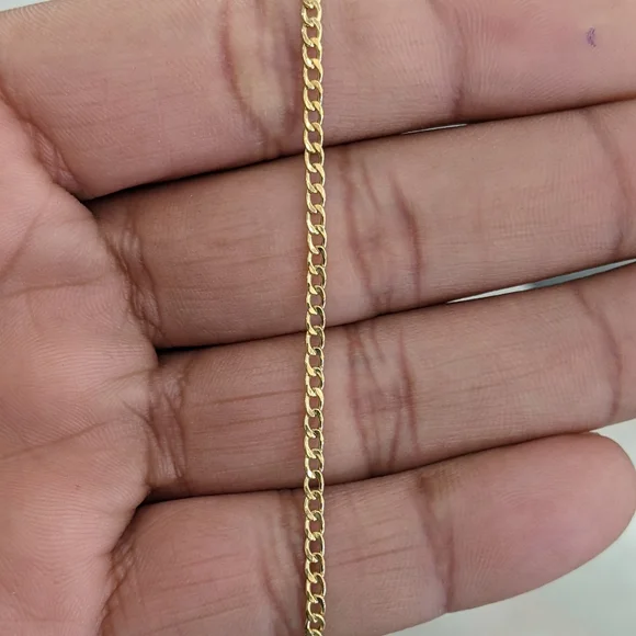 10kt Real Gold Cuban Curb Style Chain 2.3 mm 22 Inches